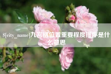 锡林郭勒九宫格位置重要程度排序是什么意思
